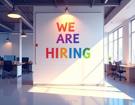 Minimal we are hiring background, job vacancy concept