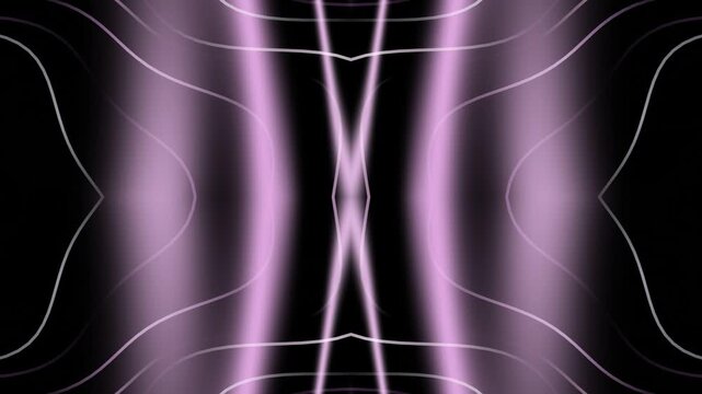 Symmetrical purple light lines on dark background wallpaper. Suitable for modern graphic designs, digital projects, or abstract backgrounds.
