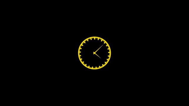 24 hours time duration clock animation with countdown arrow 4k. vedio