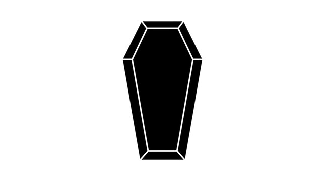 Halloween Coffin Icon Set, Funeral Symbol, Vector Illustration of Death Caskets and Burial Boxes in Black Monochrome Style for Halloween Design vactor