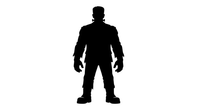 Halloween Frankenstein silhouette shadow vector illustration. Scary monster icon for Halloween, horror themes, movies, festivals, and design projects. vactor