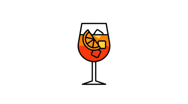Aperol spritz vector illustration