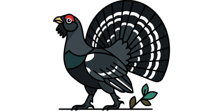 Capercaillie strutting minimal design