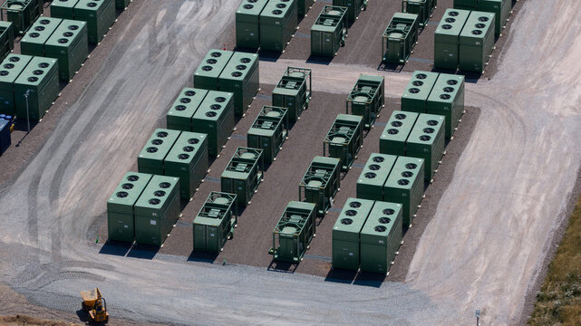Aerial view of Hams Hall battery energy storage system in the UK