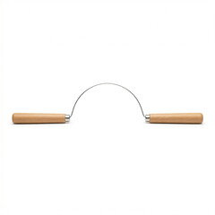 Naklejka premium Kitchen tool with wooden handles for rolling dough on white background 