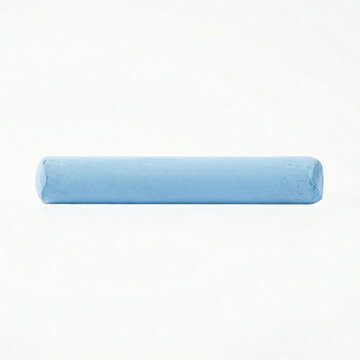 Blue tempera paint stick on white background  