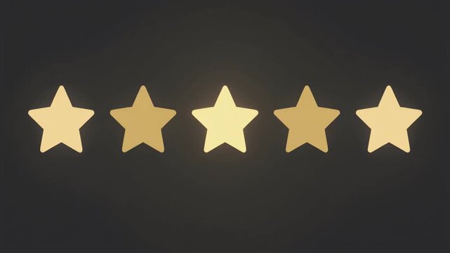 Gold Stars Lighting Up in Sequence, Playful Minimal Design Background
