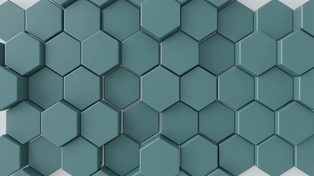 Teal Hexagon Tiles Forming Honeycomb Pattern, Minimal Design Background