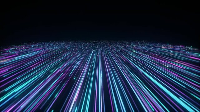 Abstract Digital Light Streaks Horizon 4K Generative AI