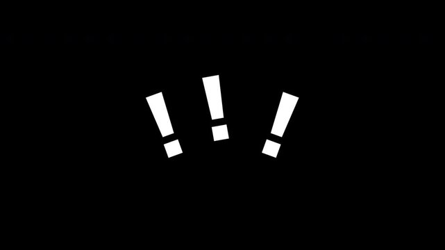 Anime Angry Effect Exlamation Mark Shake Clean White Loop Transparent Background