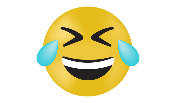 Laughing face with tears emoji png illustration on transparent background