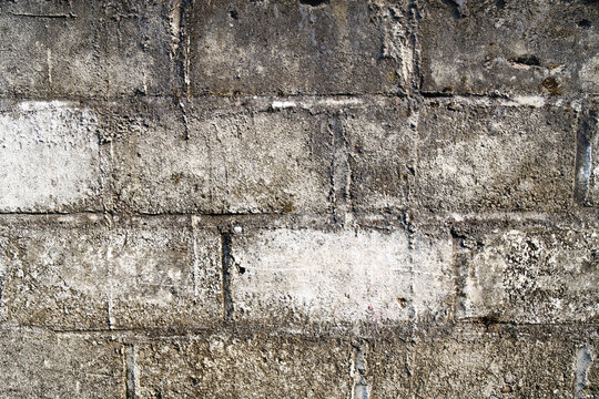 Concrete Brick Wall Texture Background Weathered Cement Blocks