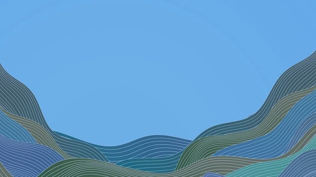 Abstract Wavy Blue Landscape Illustration 4K
