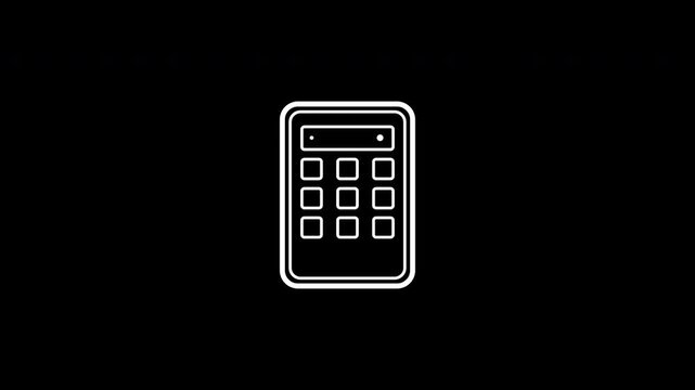 Smartphone calculator keypad button click math calculation outline