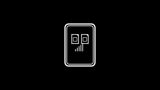 Smartphone dual sim network signal wave slot configurations outline