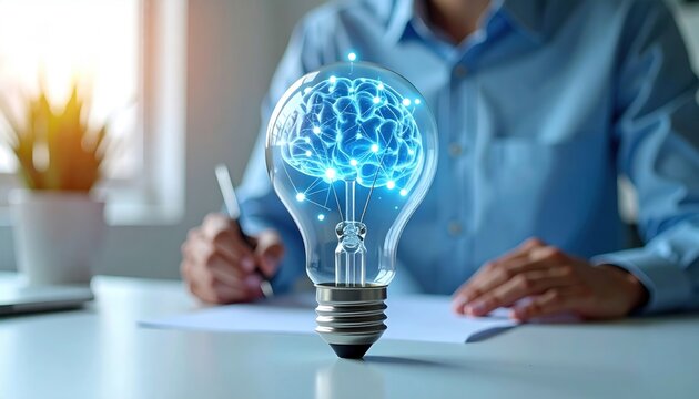 Illuminating Ideas - A Lightbulb Moment with Brain Power.