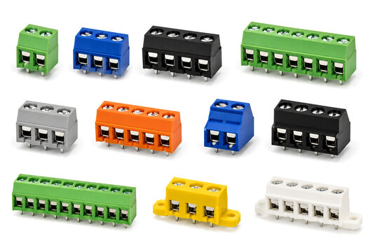 Assorted Colorful Screw Terminal Block Connectors For Printed Circuit Boards