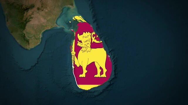 Sri Lanka Highlighted on South Asia Map, Sri Lanka Country Geography Animation, Sri Lanka Location Map