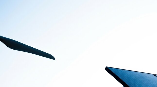 Two sleek, dark kites soaring high in a clear, pale blue sky with minimal cloud cover.