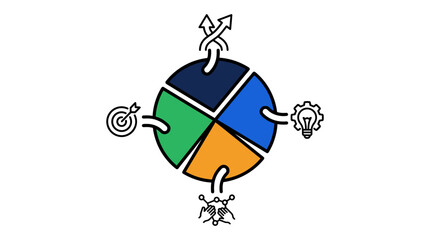 Obraz premium Circular diagram illustrating business strategy and planning process flow