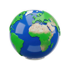Fototapeta premium 3d rendered earth with detailed continents and oceans in vibrant colors