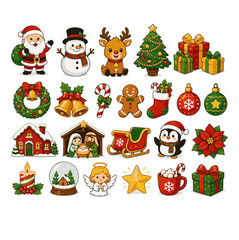Fototapeta premium christmas icons set