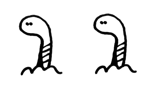 Cute Worm Doodle Line Art, Cartoon Earthworm Brush Pack, Hand Drawn Garden Worm with Stripes Vector Set
