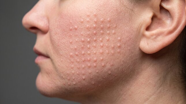 Multiple Papules Wheals Reaction After Skin Allergy Test or Mesotherapy Injections