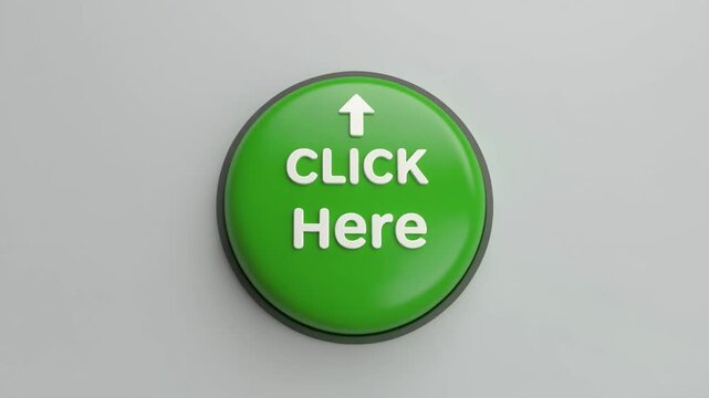 "Glossy green button with arrow and CLICK HERE text radiates digital call‑to‑action energy, interactive design, and modern web interface symbolism."