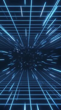 Retro Futuristic Grid Warp 4K Generative AI