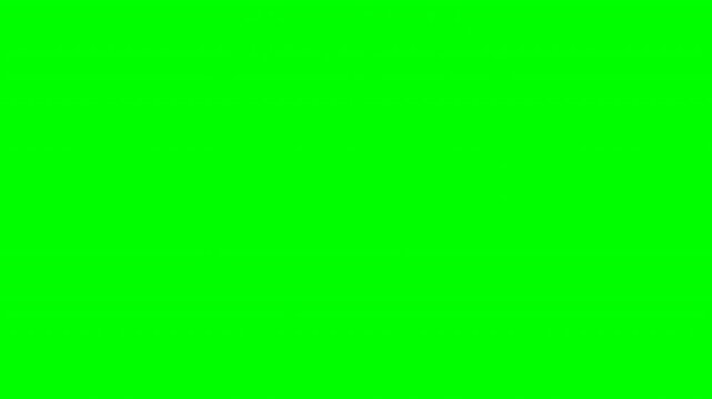 Bullseye target board with arrow hitting center on chroma key green background for business goals marketing