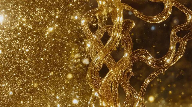 golden honeycomb with bees in motion timelapse