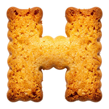 Letter H Made of Golden Toasted Bread