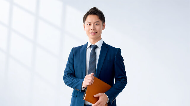 バインダーを持つビジネスマン, Businessman Holding a Binder