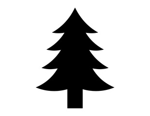 Fototapeta premium Black Minimalist Pine Tree Silhouette Vector Illustration