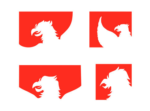 Indonesian Garuda Silhouette Corner Border Illustration Collection