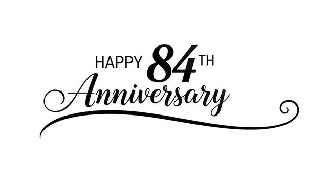 A simple graphic design celebrating the eighty fourth anniversary year