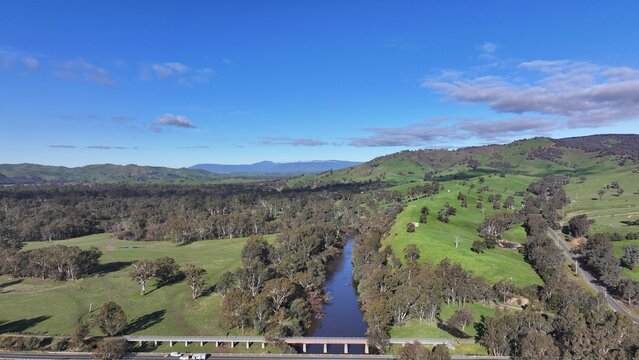 Spectacular aerial photo of Molesworth Victoria Australia