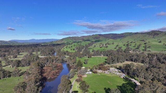 Spectacular aerial photo of Molesworth Victoria Australia