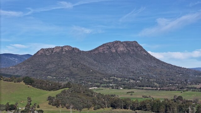 Spectacular aerial photo of Taggerty and Cathedral Mountain Victoria Australia