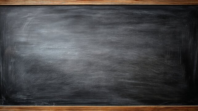 Empty chalkboard background with dark green blackboard surface, clean classroom writing board for education, school, teaching, learning, study, lesson planning, back to school, presentation, classroom