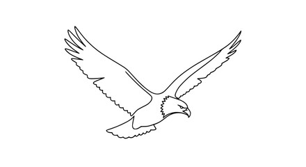 Obraz premium Eagle Flying Silhouette Vector Art Isolated
