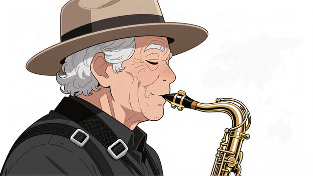 man playing the saxophone