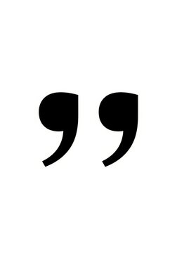 Black Double Quotation Marks Icon Isolated on White Background for Design and Typography Projects