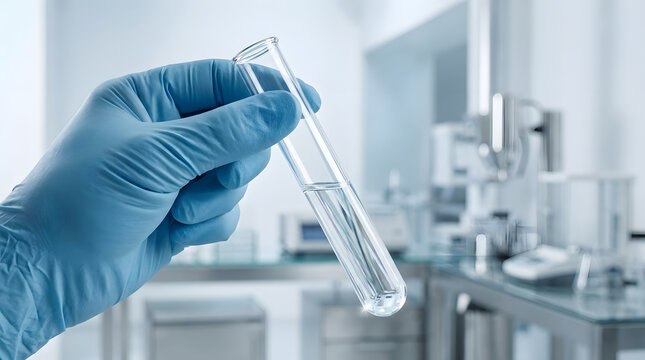 Scientist Holding Test Tube in Modern Laboratory