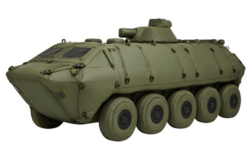 Obraz premium Inflatable Armored Personnel Carrier Decoy Isolated on Transparent Background