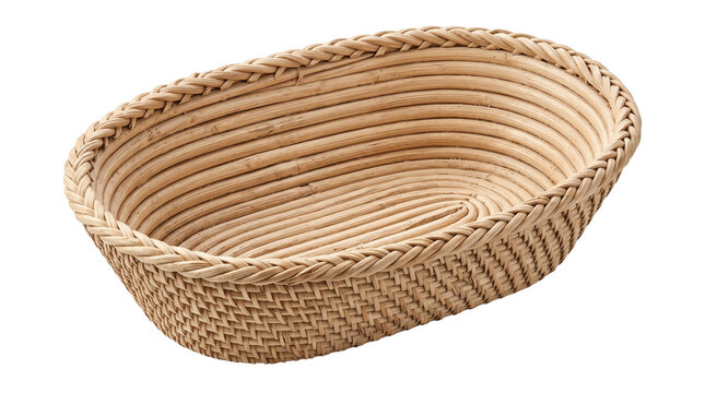Wicker banneton proofing basket, oval rattan bread fermentation bowl, natural wood sourdough rising container for bakery