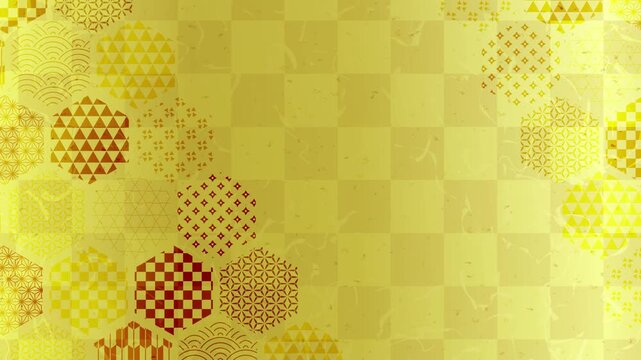 Gold Japanese Traditional Pattern Frame 4K
