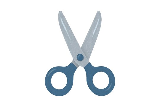 Blue handled craft scissors with white blades isolated on a white background scissors stationery isolated background equipment creative crafting accessory