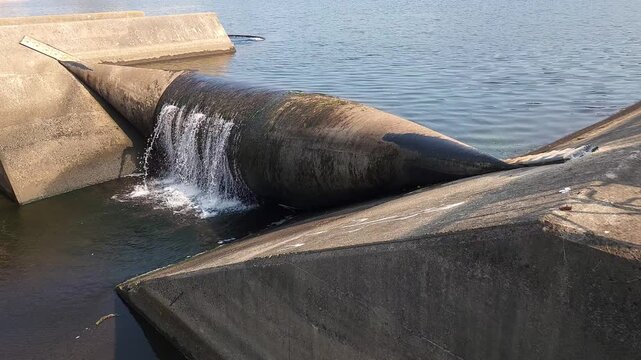 Inflatable Rubber Dam Regulating River Water Flow in an Urban
Hydraulic System
